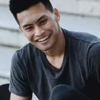 Asian man with short hair